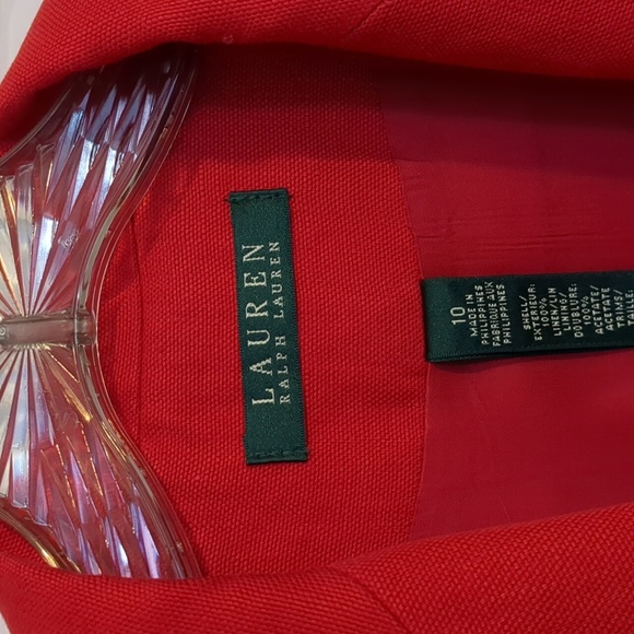 Ralph Lauren Linen Red Blazer With Gold Buttons Old Money 10 Medium - Picture 3 of 12